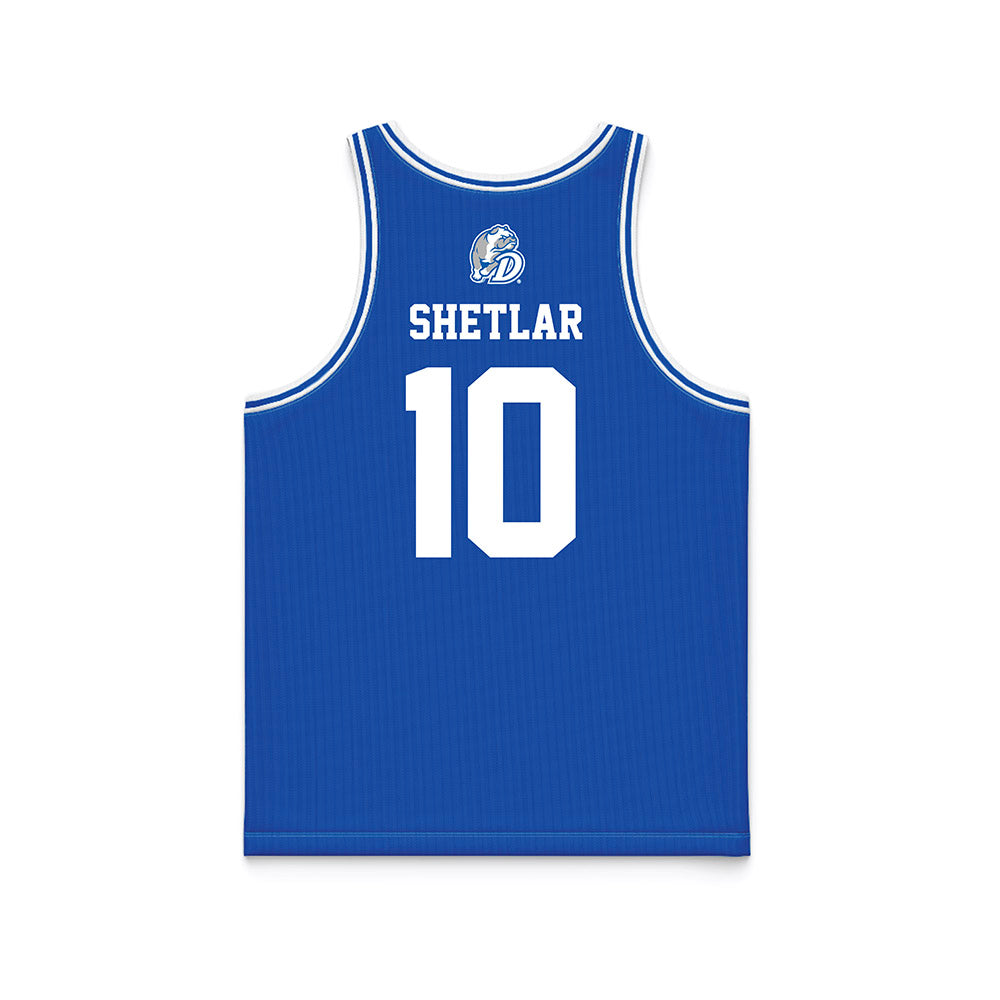 Drake - NCAA Men's Basketball : Eli Shetlar - Blue Basketball Jersey-1