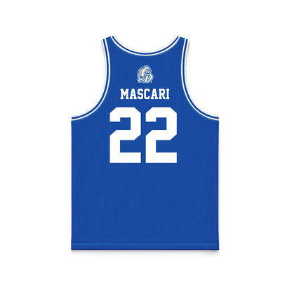 Drake - NCAA Men's Basketball : Mitch Mascari - Blue Basketball Jersey-1