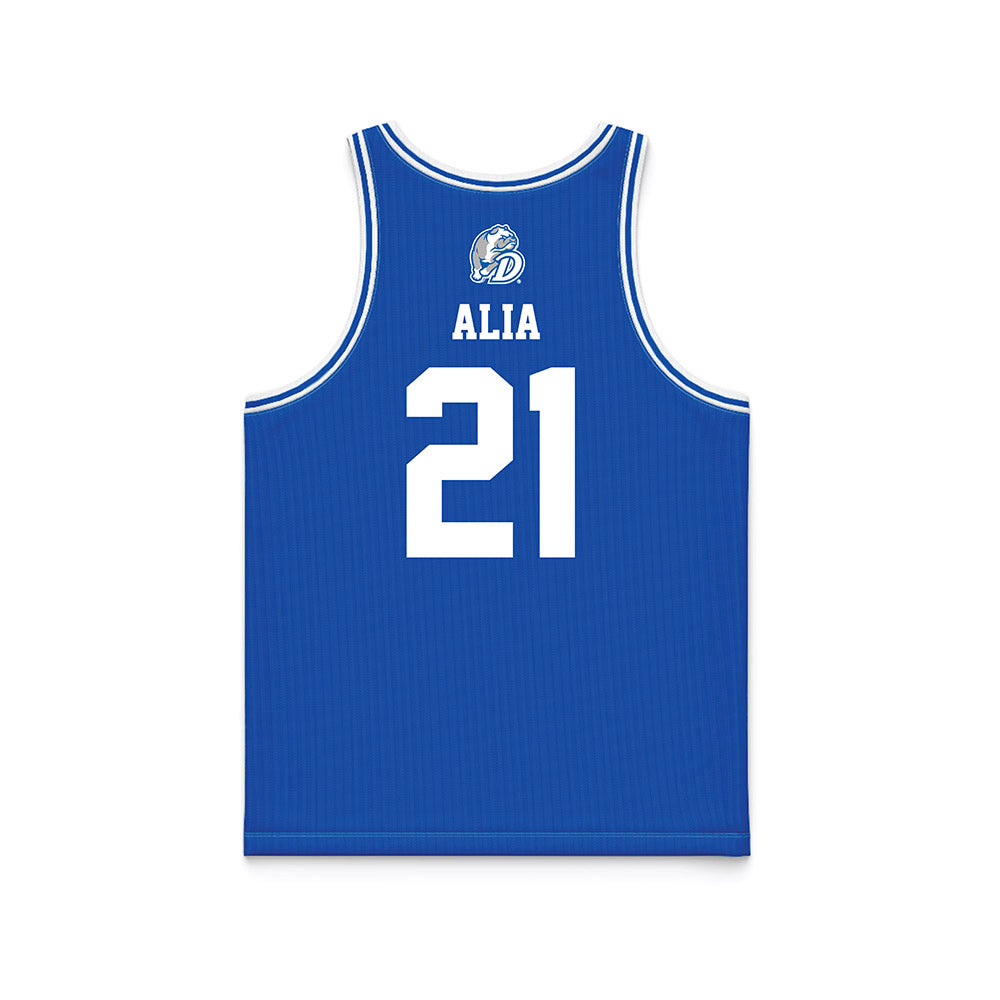 Drake - NCAA Men's Basketball : Andrew Alia - Blue Basketball Jersey-1