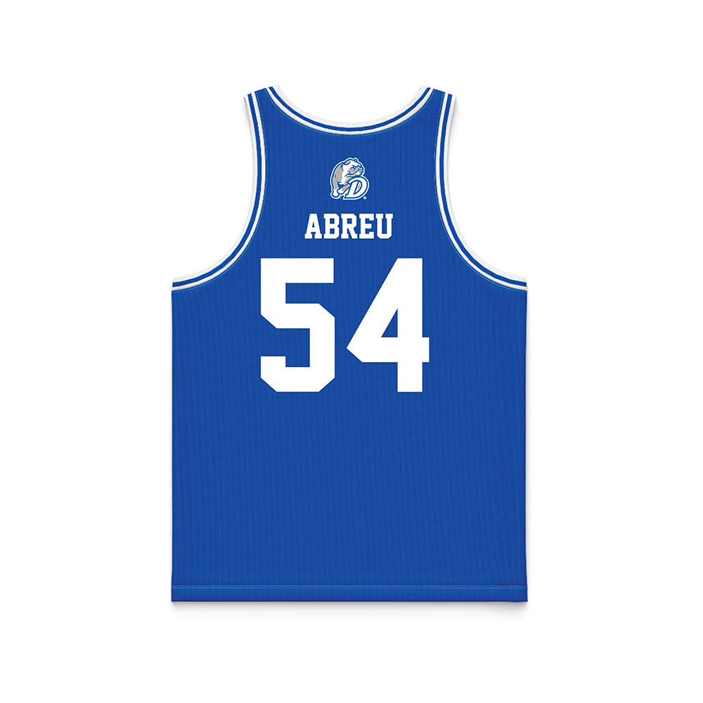 Drake - NCAA Men's Basketball : Daniel Abreu - Blue Basketball Jersey-1