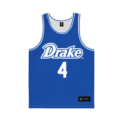 Drake - NCAA Men's Basketball : Isaiah Jackson - Blue Basketball Jersey-0