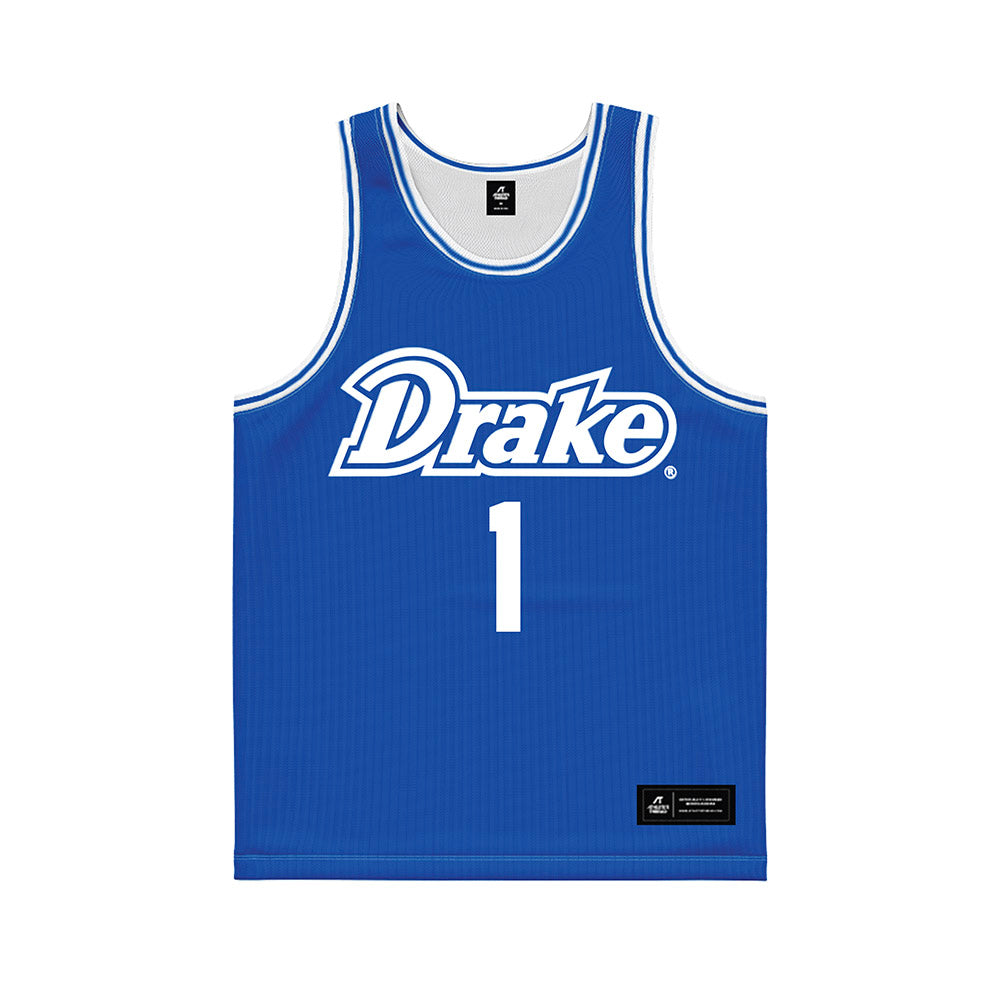Drake - NCAA Men's Basketball : Owen Larson - Blue Basketball Jersey-0
