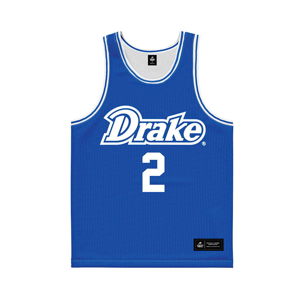 Drake - NCAA Men's Basketball : Brashon Hall - Blue Basketball Jersey