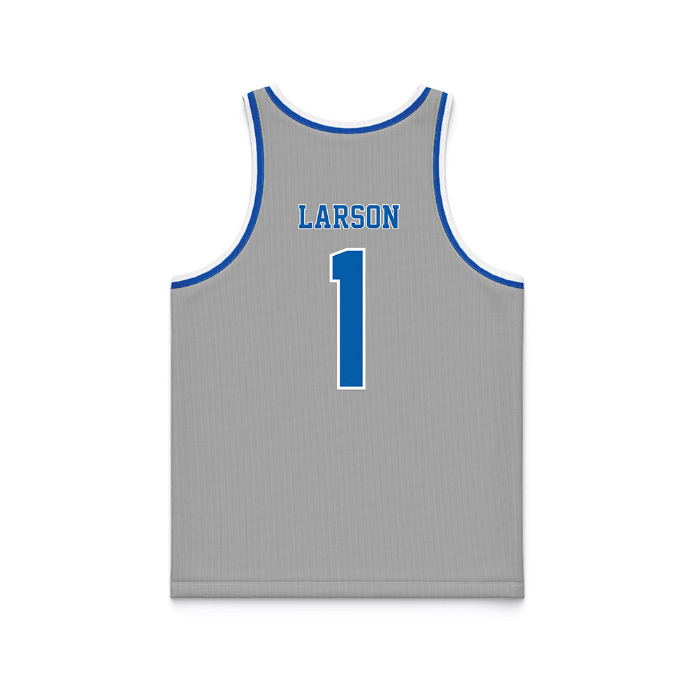 Drake - NCAA Men's Basketball : Owen Larson - Grey Basketball Jersey-1