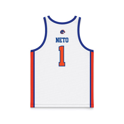 Boise State - NCAA Men's Basketball : Aginaldo Neto - White Basketball Jersey-1