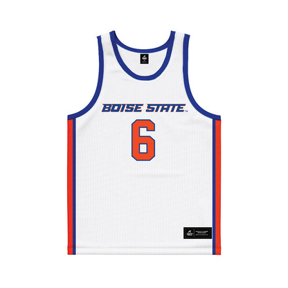 Boise State - NCAA Men's Basketball : Pearson Carmichael - White Basketball Jersey