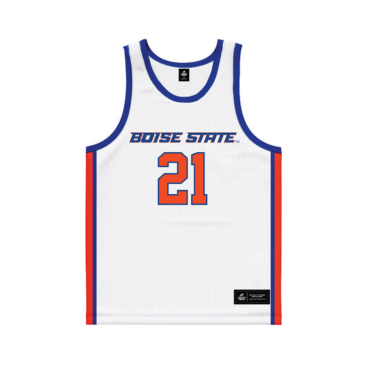 Boise State - NCAA Men's Basketball : Brennan Ramirez - White Basketball Jersey-0