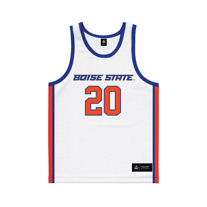 Boise State - NCAA Men's Basketball : Drew Fielder - White Basketball Jersey-0
