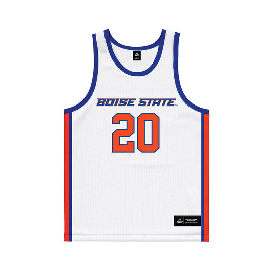 Boise State - NCAA Men's Basketball : Drew Fielder - White Basketball Jersey-0