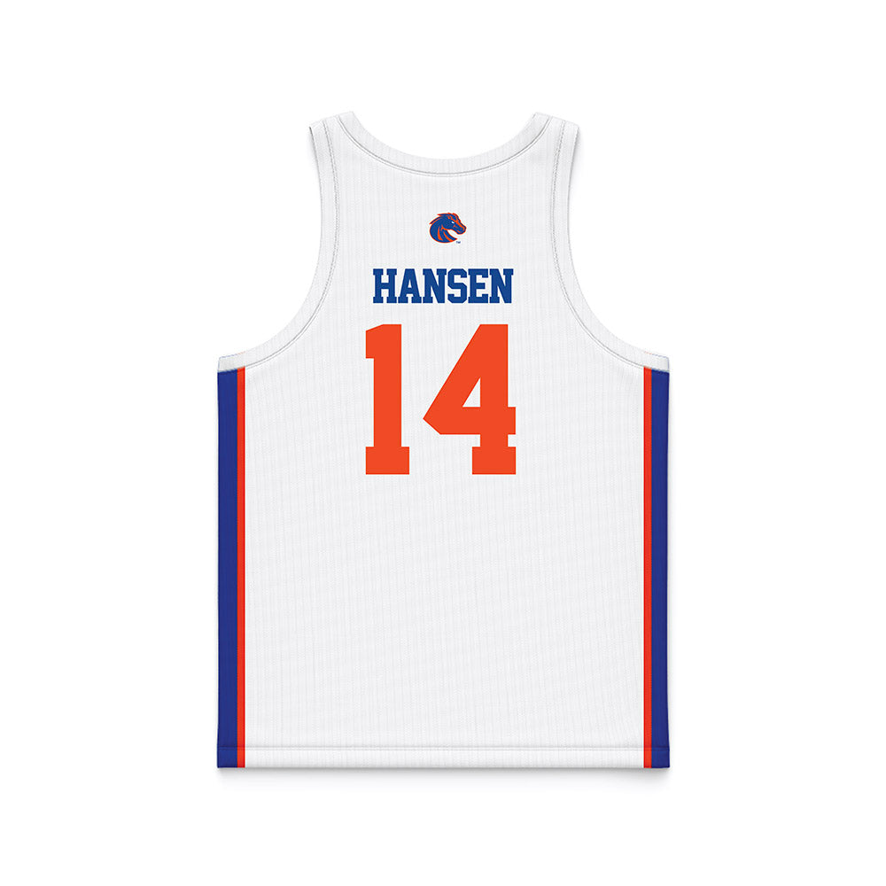 Boise State - NCAA Women's Basketball : Mya Hansen - White Basketball Jersey-1