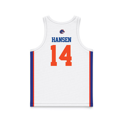 Boise State - NCAA Women's Basketball : Mya Hansen - White Basketball Jersey-1