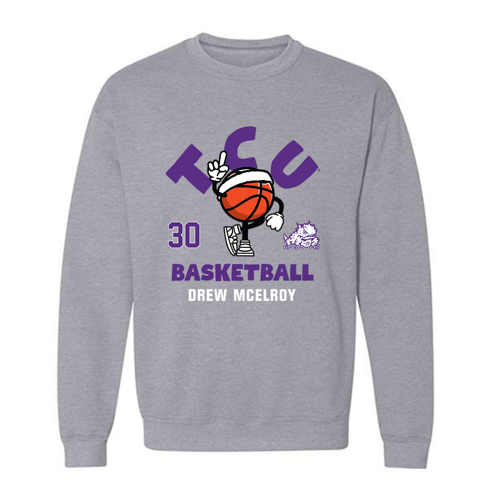 TCU - NCAA Men's Basketball : Drew McElroy - Fashion Shersey Crewneck Sweatshirt