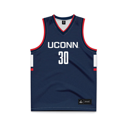 UConn - NCAA Men's Basketball : Liam McNeeley - Navy Basketball Jersey