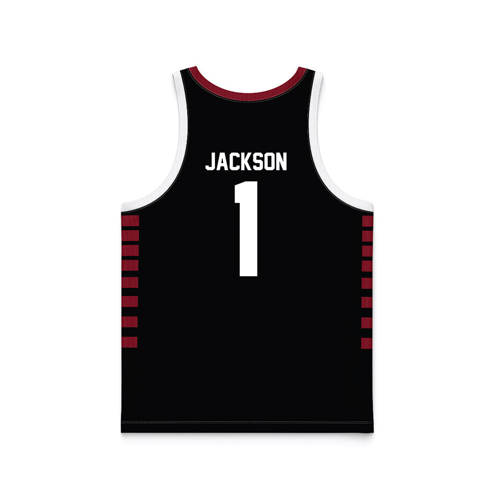 Troy - NCAA Women's Basketball : Saniya Jackson - Black Basketball Jersey-1