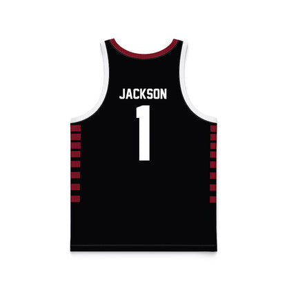 Troy - NCAA Women's Basketball : Saniya Jackson - Black Basketball Jersey-1