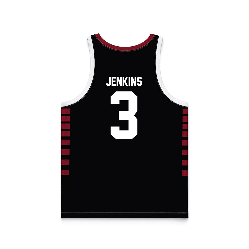 Troy - NCAA Women's Basketball : Emani Jenkins - Black Basketball Jersey-1