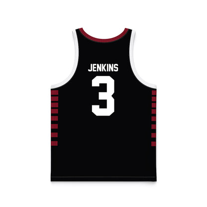 Troy - NCAA Women's Basketball : Emani Jenkins - Black Basketball Jersey-1