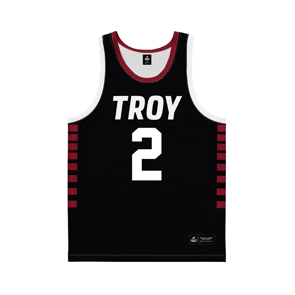 Troy - NCAA Women's Basketball : Ashley Baez - Black Basketball Jersey-0