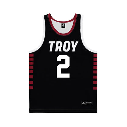 Troy - NCAA Women's Basketball : Ashley Baez - Black Basketball Jersey-0