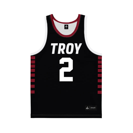 Troy - NCAA Women's Basketball : Ashley Baez - Black Basketball Jersey-0