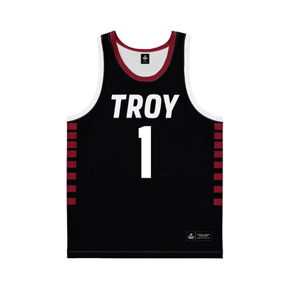 Troy - NCAA Women's Basketball : Saniya Jackson - Black Basketball Jersey-0