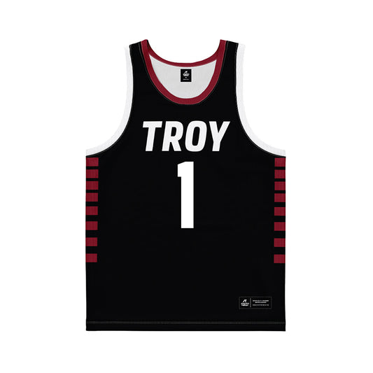 Troy - NCAA Women's Basketball : Saniya Jackson - Black Basketball Jersey-0