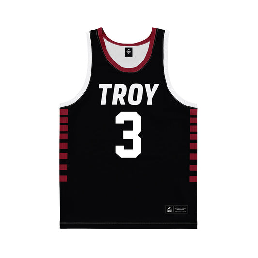 Troy - NCAA Women's Basketball : Emani Jenkins - Black Basketball Jersey-0