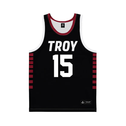Troy - NCAA Women's Basketball : Jasmine Timmons - Black Basketball Jersey-0