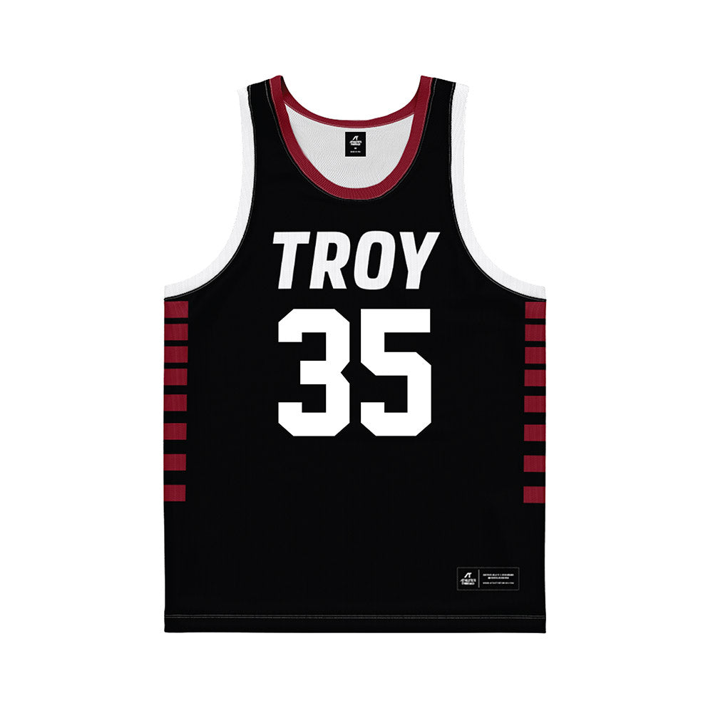 Troy - NCAA Women's Basketball : Leilani Guion - Black Basketball Jersey-0