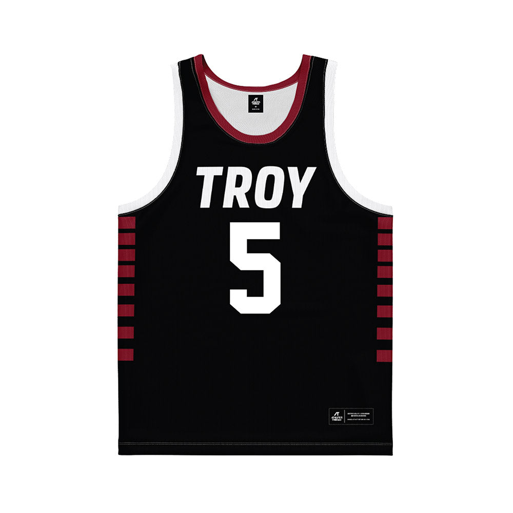 Troy - NCAA Women's Basketball : Xaviera Dyer - Black Basketball Jersey-0