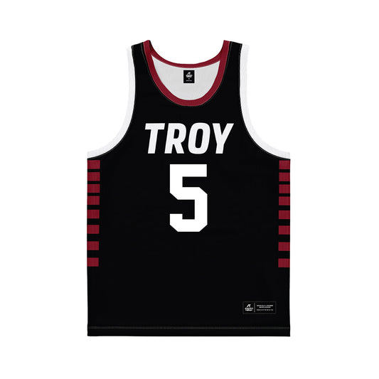 Troy - NCAA Women's Basketball : Xaviera Dyer - Black Basketball Jersey-0