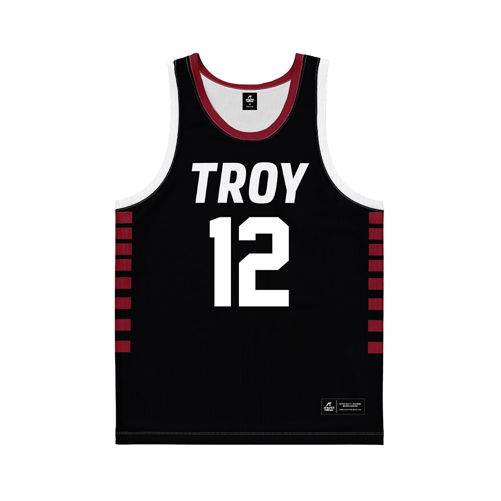 Troy - NCAA Women's Basketball : Maeva de la Fortuna Ngnawo Nguiensam - Black Basketball Jersey-0