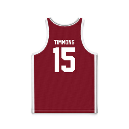 Troy - NCAA Women's Basketball : Jasmine Timmons - Cardinal Red Basketball Jersey-1