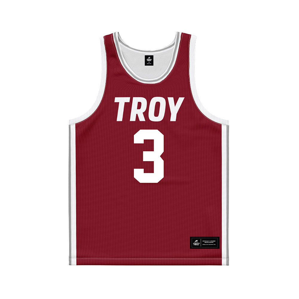 Troy - NCAA Women's Basketball : Emani Jenkins - Cardinal Red Basketball Jersey-0