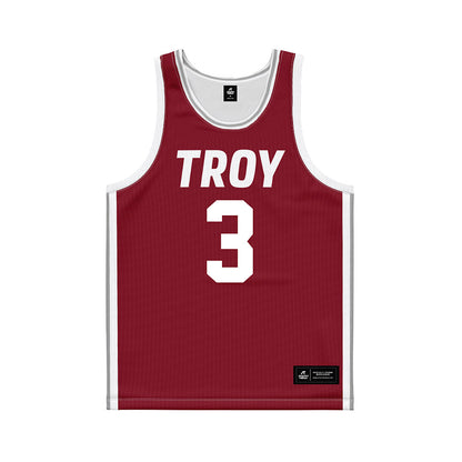 Troy - NCAA Women's Basketball : Emani Jenkins - Cardinal Red Basketball Jersey-0