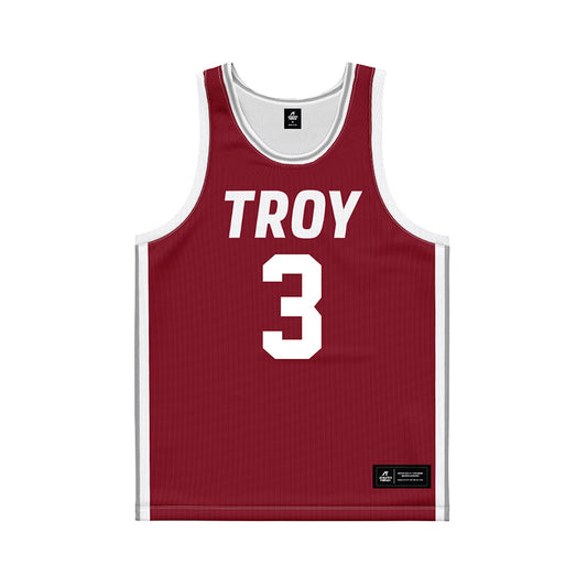 Troy - NCAA Women's Basketball : Emani Jenkins - Cardinal Red Basketball Jersey-0