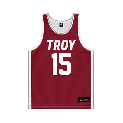 Troy - NCAA Women's Basketball : Jasmine Timmons - Cardinal Red Basketball Jersey-0