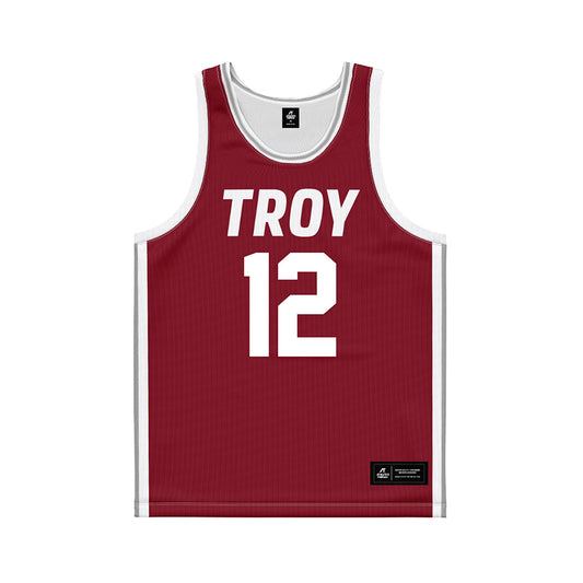 Troy - NCAA Women's Basketball : Maeva de la Fortuna Ngnawo Nguiensam - Cardinal Red Basketball Jersey-0
