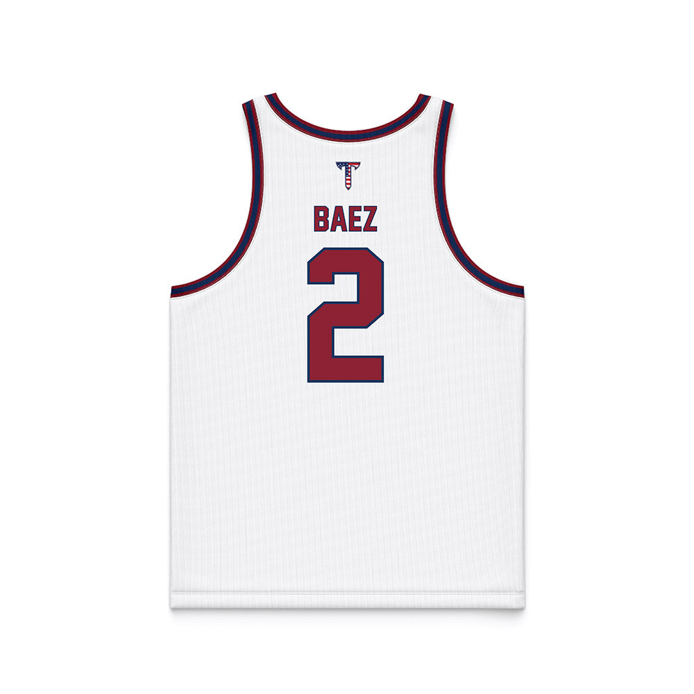 Troy - NCAA Women's Basketball : Ashley Baez - White Patriotic Basketball Jersey-1