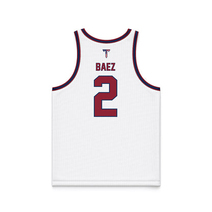 Troy - NCAA Women's Basketball : Ashley Baez - White Patriotic Basketball Jersey-1
