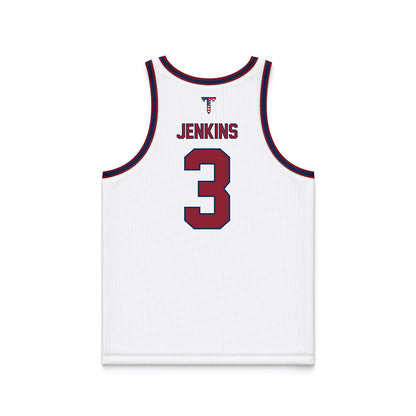 Troy - NCAA Women's Basketball : Emani Jenkins - White Patriotic Basketball Jersey-1