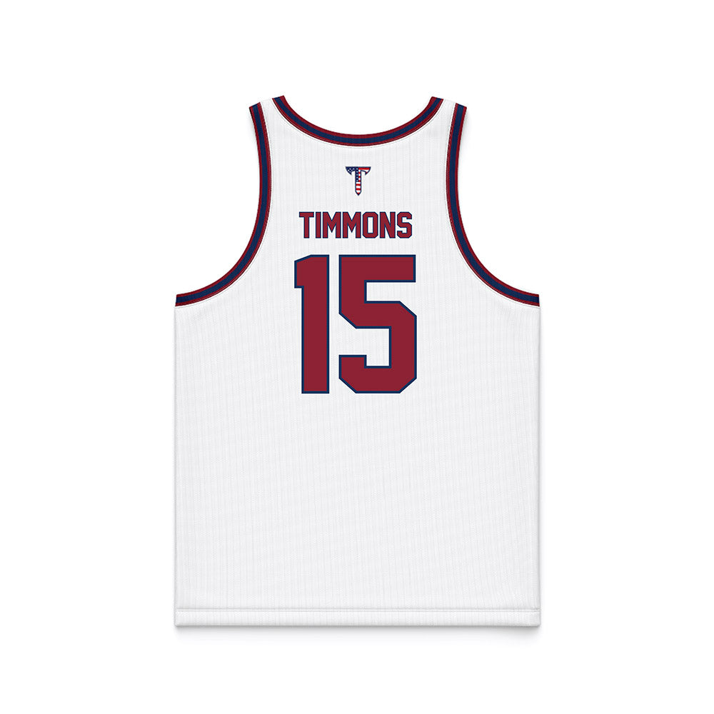 Troy - NCAA Women's Basketball : Jasmine Timmons - White Patriotic Basketball Jersey-1