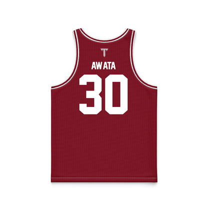 Troy - NCAA Men's Basketball : Hikaru Awata - Cardinal Red Basketball Jersey-1