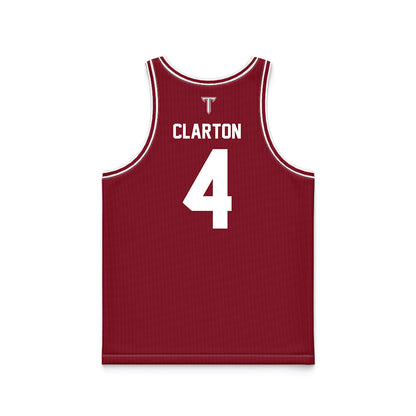 Troy - NCAA Men's Basketball : Emmanuel Clarton - Cardinal Red Basketball Jersey-1