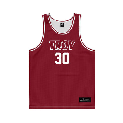 Troy - NCAA Men's Basketball : Hikaru Awata - Cardinal Red Basketball Jersey-0