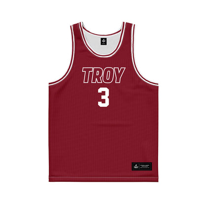 Troy - NCAA Men's Basketball : Cooper Campbell - Cardinal Red Basketball Jersey-0