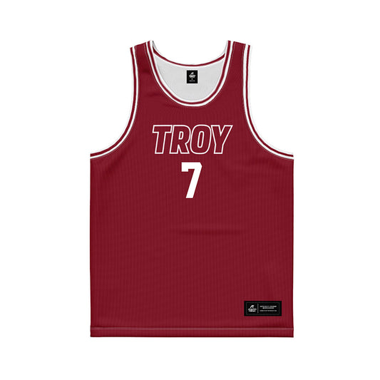 Troy - NCAA Men's Basketball : Javier Gilgeous-Glasgow - Cardinal Red Basketball Jersey-0
