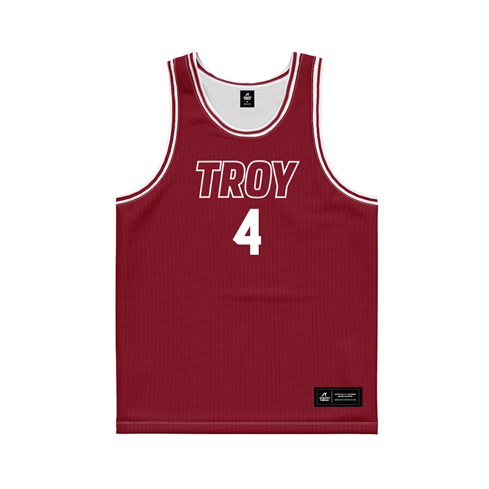Troy - NCAA Men's Basketball : Emmanuel Clarton - Cardinal Red Basketball Jersey-0