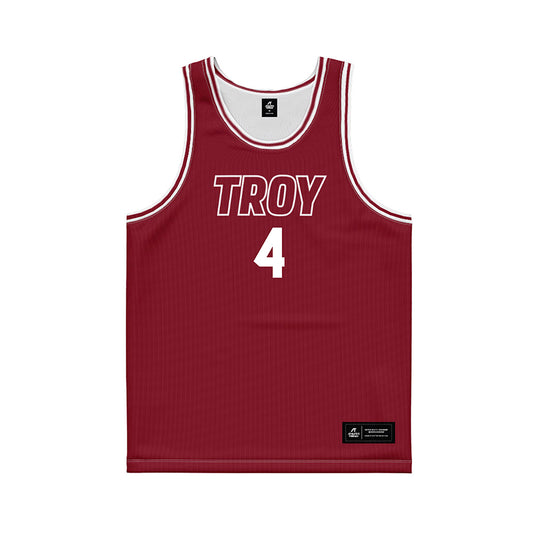 Troy - NCAA Men's Basketball : Emmanuel Clarton - Cardinal Red Basketball Jersey-0