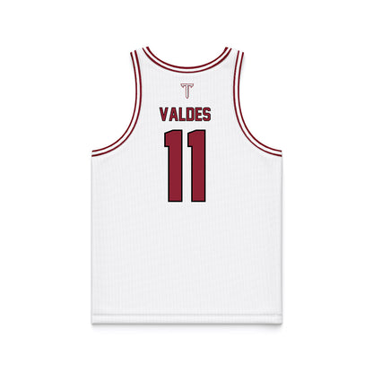 Troy - NCAA Men's Basketball : Victor Valdes - White Basketball Jersey-1